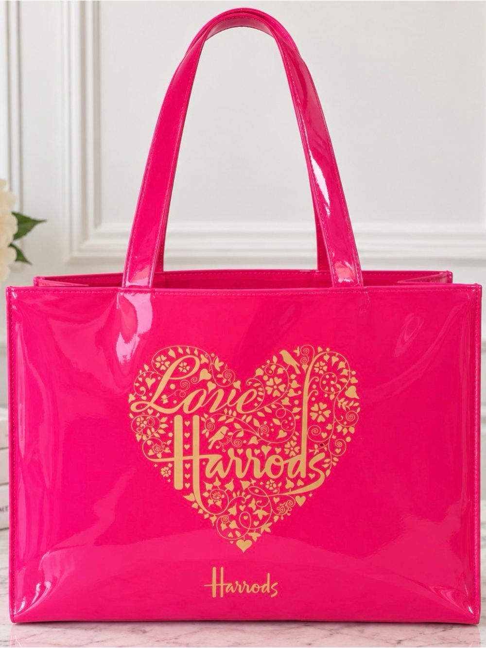 Harrods Pink 'Love Harrods' Heart Tote Bag